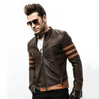 Men's Logan Wolverine Style PU Leather Bomber Jacket-HighTouch