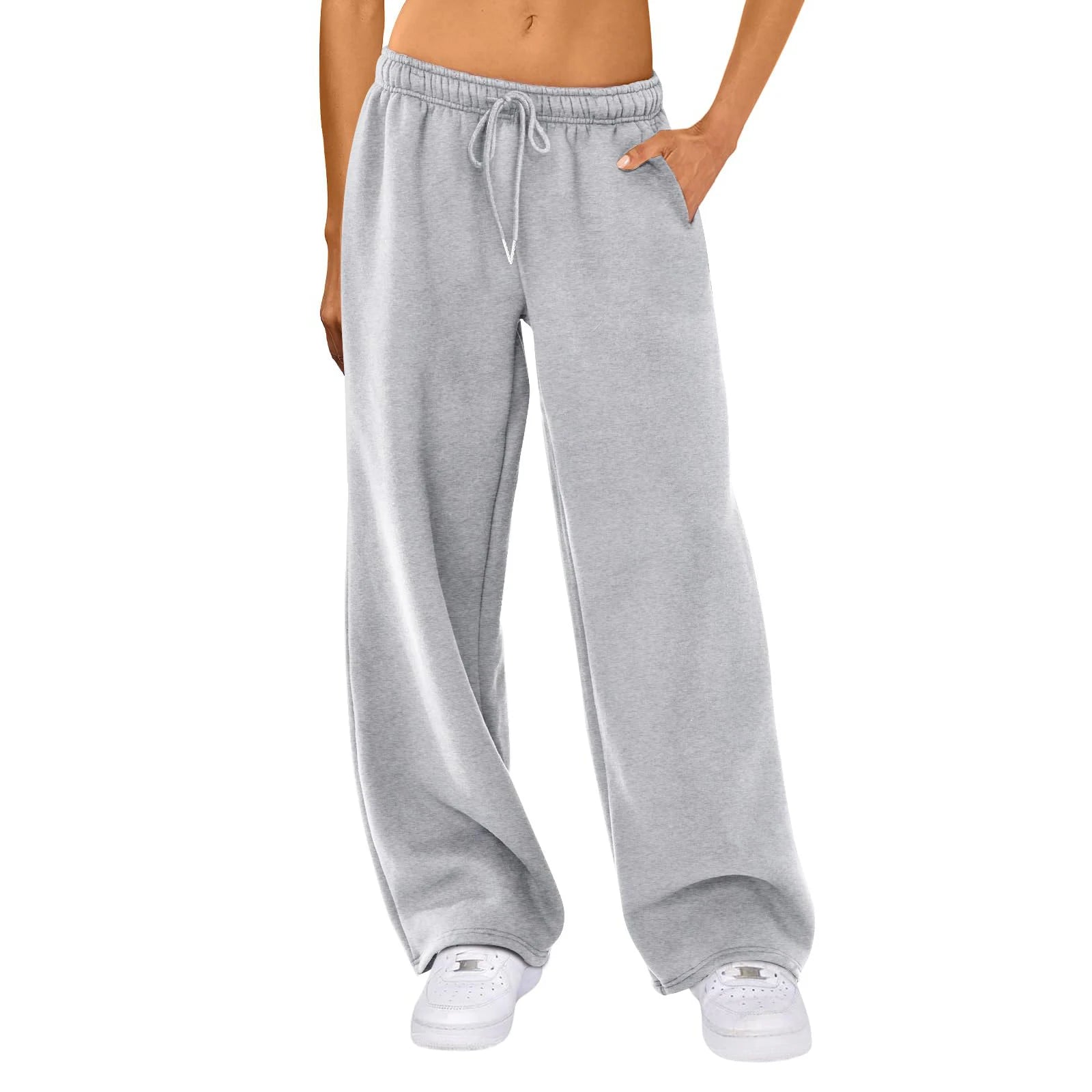 High-Waist Drawstring Wide-Leg Joggers – Casual Streetwear Comfort