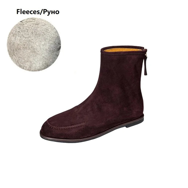 Premium Sheep Suede Chelsea Ankle Boots-HighTouch