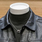Korean-Style Slim PU Motorcycle Jacket for Men-HighTouch