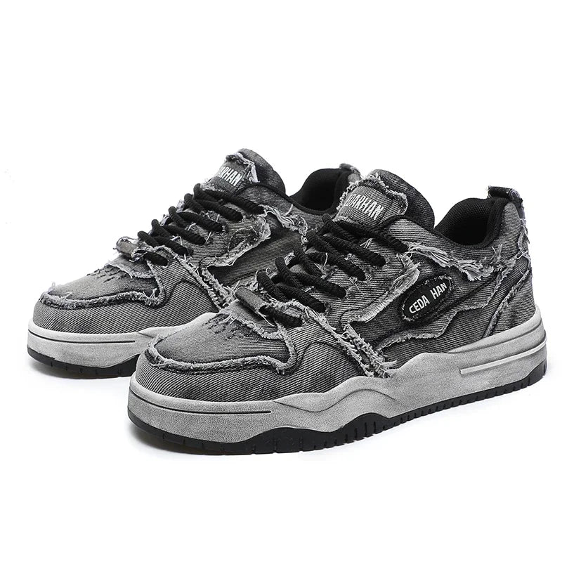 Men’s Personalised Denim Skateboarding Shoes-HighTouch