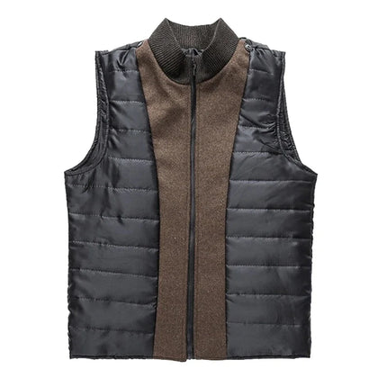 Slim Adjustable Vest Par­ka Men – Windproof Woolen Business Casual Coat