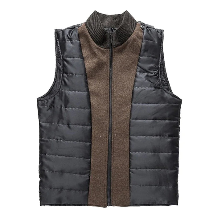 Slim Adjustable Vest Par­ka Men – Windproof Woolen Business Casual Coat-HighTouch
