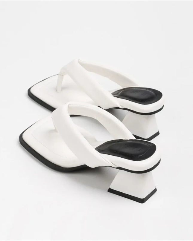Square-Toe High Heel Sandals