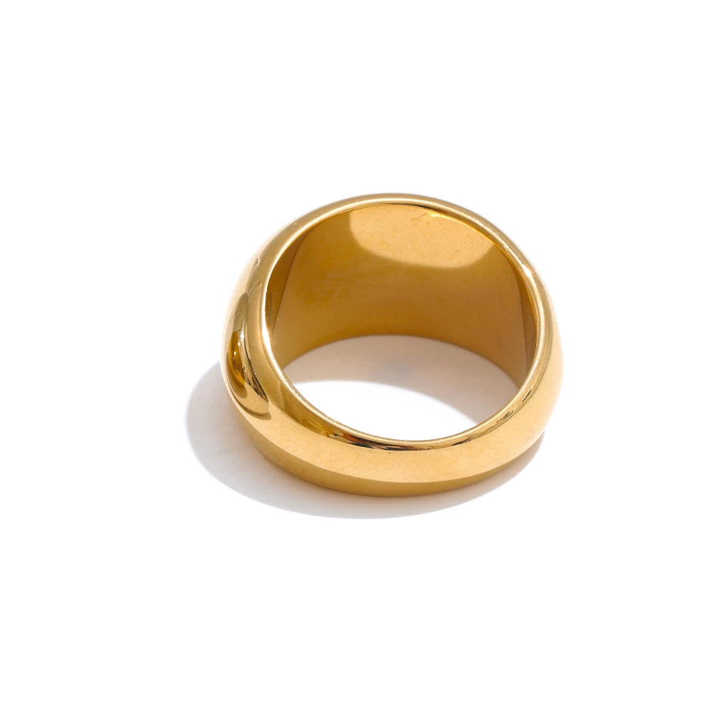 Textured Thick Stainless Steel Ring – 18K PVD Gold Plated