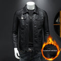 Men’s Lapel PU Leather Motorcycle Jacket-HighTouch