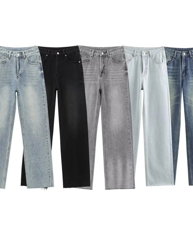 Wide-Leg High-Waist Jeans Women