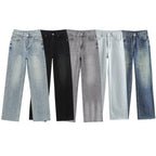 Women’s Wide-Leg High-Waist Jeans Casual Denim Pants-HighTouch