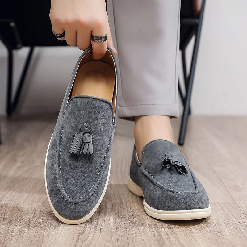 Luxury Suede & Leather Loafers – Men’s Slip-On Driving