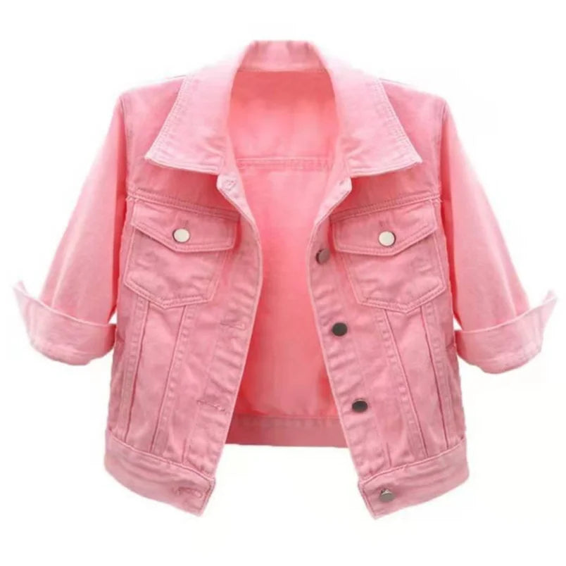 Trendy Womens Short Denim Jacket-HighTouch