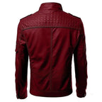 Men’s Faux Leather Motorcycle Jacket-HighTouch
