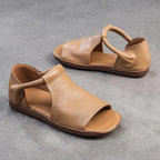 Women’s Retro Fish-Mouth Flat Sandals Casual Summer Slip-On Shoes-HighTouch