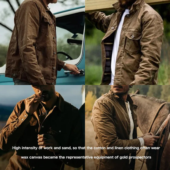 Heavyweight Waxed Canvas Safari Jacket Men