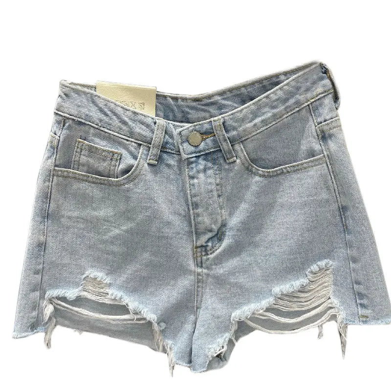 Wurry A-Line Denim Shorts for Women – Korean Loose Fit Summer Hot Pants