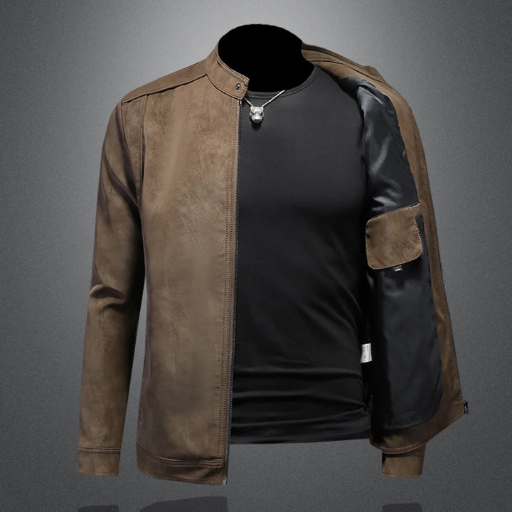 Genuine Leather Motorcycle Jacket For Men-HighTouch