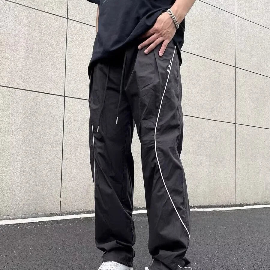 American-Style Loose-Fit Straight-Leg Pants – Summer Lightweight Casual Trousers-HighTouch
