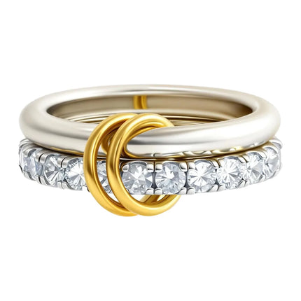 Two-Tone Hypoallergenic Copper Stackable Ring Set