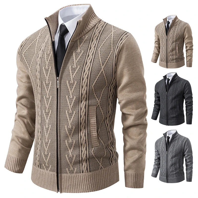 Men’s Cashmere Blend Padded Knitted Sweater Coat