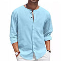 Jackson - Men's Button Front Linen Henley Summer Shirt