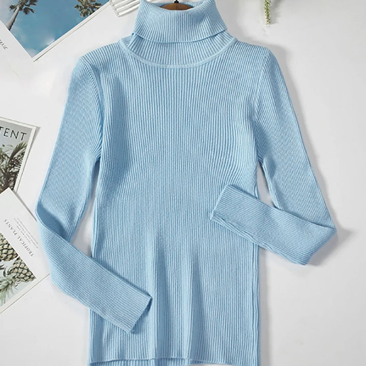 Women's Cashmere Turtleneck Sweater Soft Knit Autumn Winter Top-HighTouch