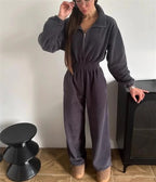 Women’s Hooded Zip Jumpsuit Set-HighTouch