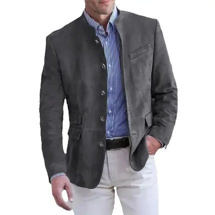 Solid Colour Slim Suit Jacket Men