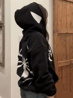Y2K Spider Graphic Zip-Up Hoodie Unisex-HighTouch