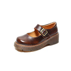 Vintage Buckle Mary Janes Women Loafers-HighTouch