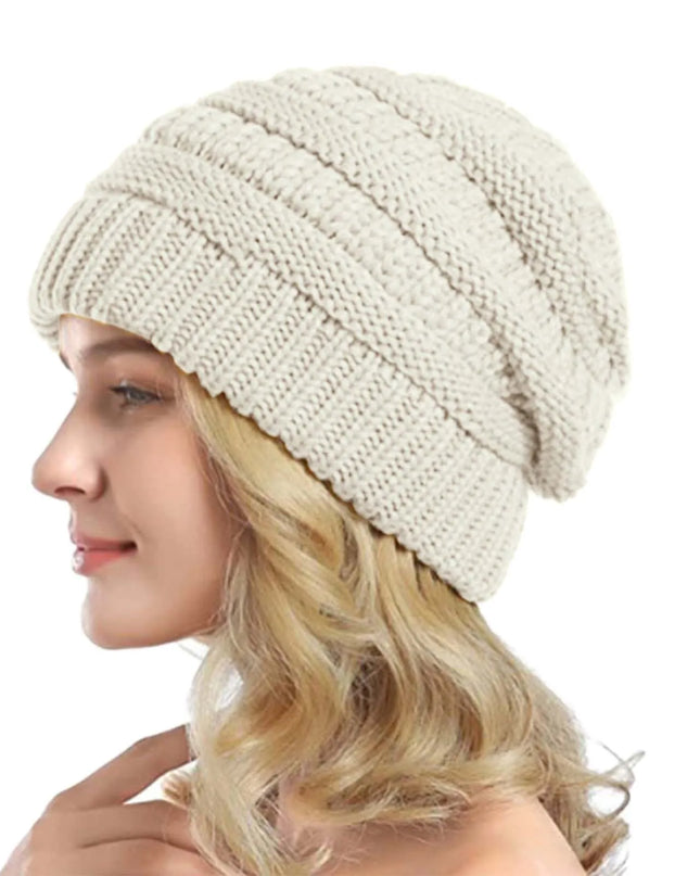 Chunky Wool Cuffed Knit Beanie
