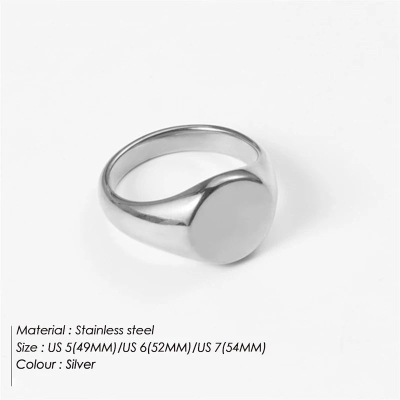 Minimalist Round Ring Gold Colour Plated Women's Rings for Parties and Festivals-HighTouch
