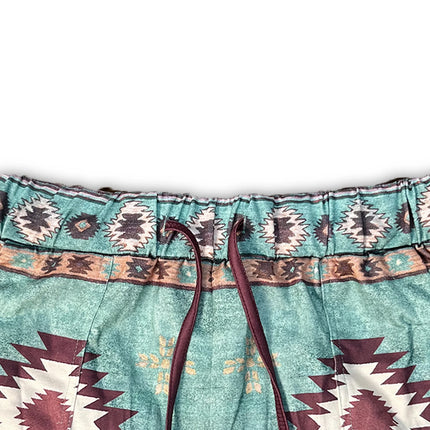 Western Ethnic Resort Style Printed Shorts – Women’s Retro Summer Geometric Bottoms