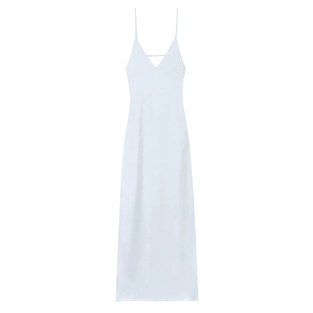 V‑Neck Sling Maxi Dress – Elegant Loose Fit Summer Dress-HighTouch