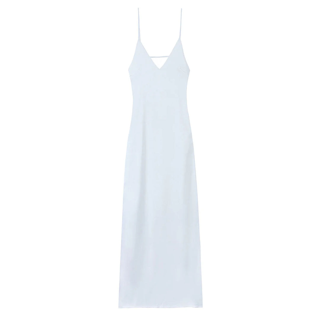 V‑Neck Sling Maxi Dress – Elegant Loose Fit Summer Dress-HighTouch