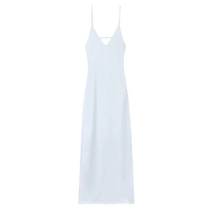 V‑Neck Sling Maxi Dress – Elegant Loose Fit Summer Dress-HighTouch