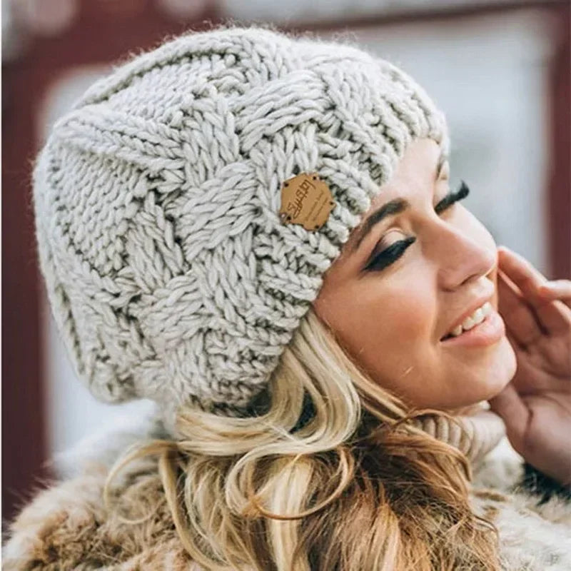 Korean Thick Knit Beanie for Women