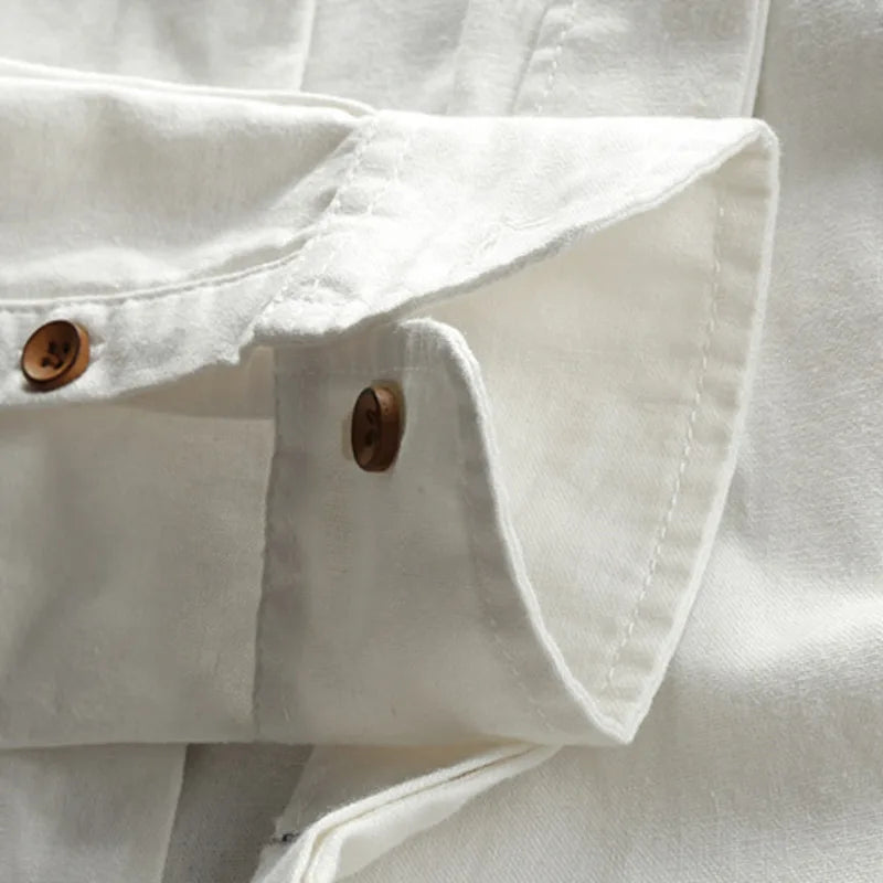Men’s Cotton-Linen Harajuku Shirt-HighTouch