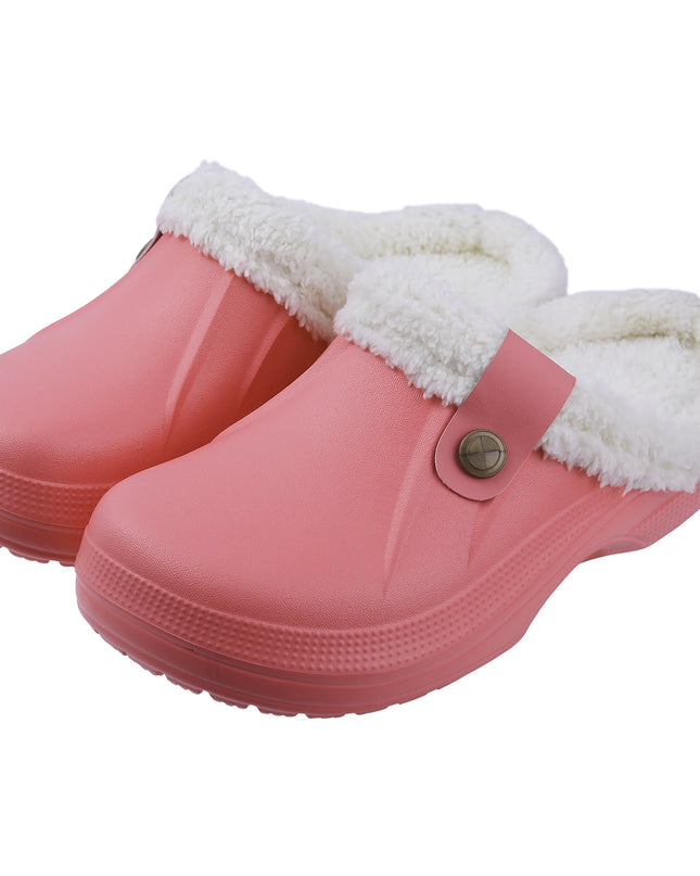 Fuzzy EVA Clogs Unisex – Waterproof Warm Plush Winter House & Garden Slippers