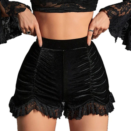 Retro-Lace Pleated Shorts for Effortless Summer Flair