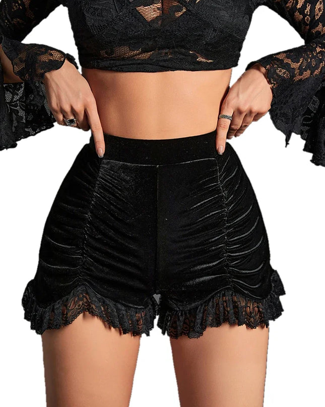 Retro-Lace Pleated Shorts for Effortless Summer Flair
