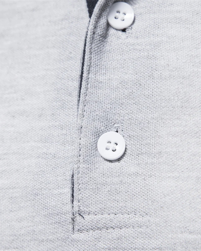 Men’s Deer-Embroidered Long Sleeve Polo