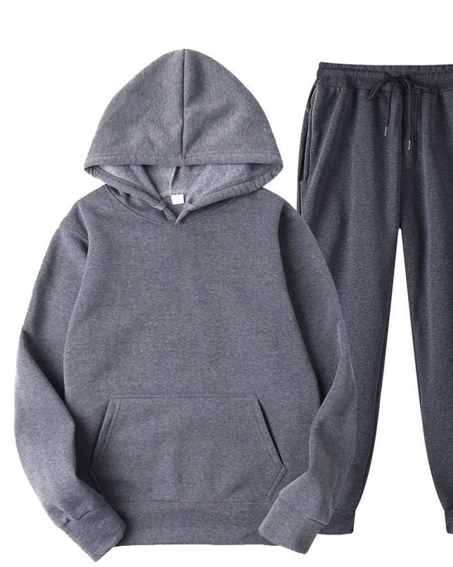 Men’s Solid Color Hoodie & Jogger Tracksuit Set