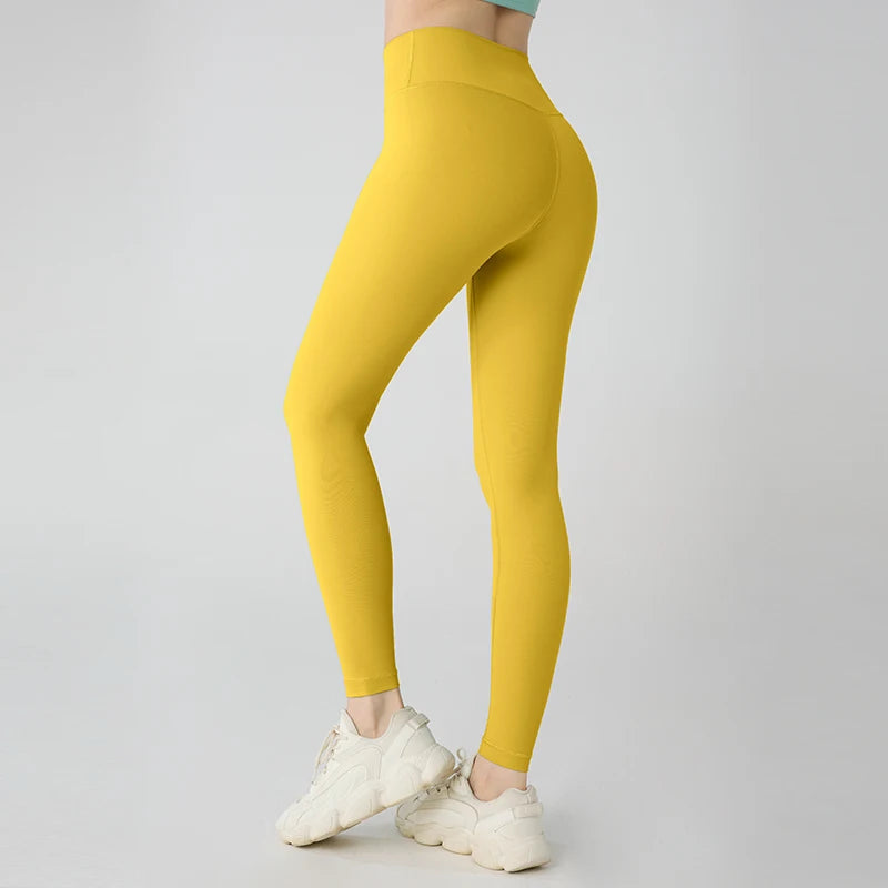 Leggings da donna per yoga a vita alta, sollevamento dei fianchi, pantaloni sportivi per corsa e ciclismo