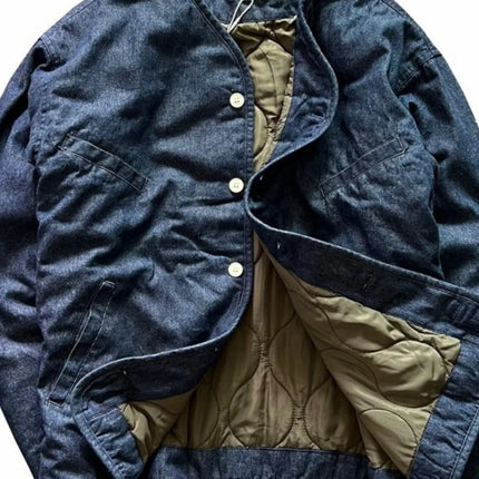 Retro Thick Cotton Stand-Collar Jacket Men