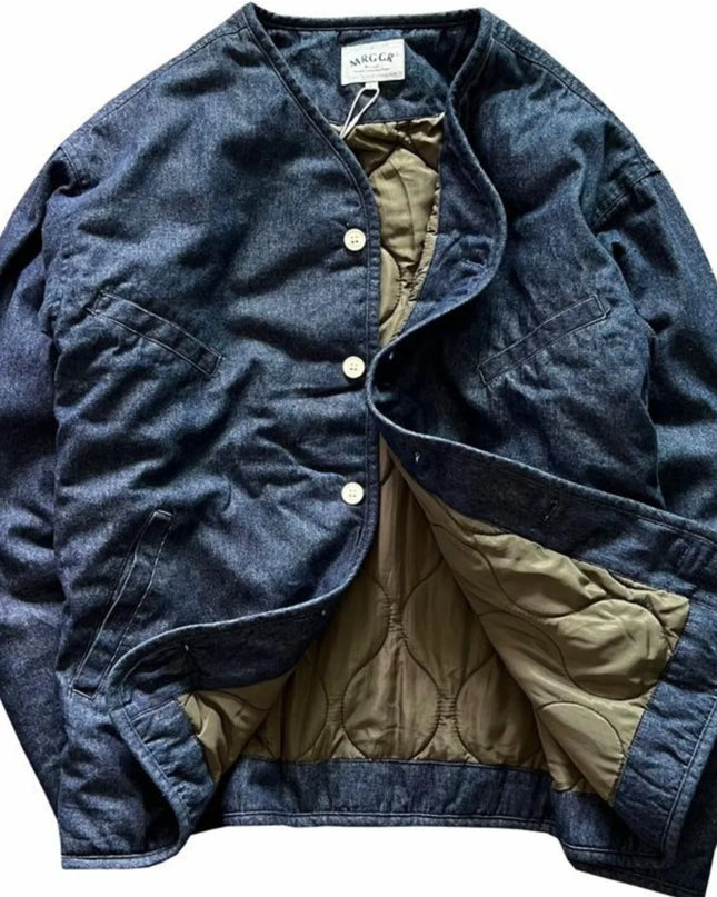 Retro Thick Cotton Stand-Collar Jacket Men