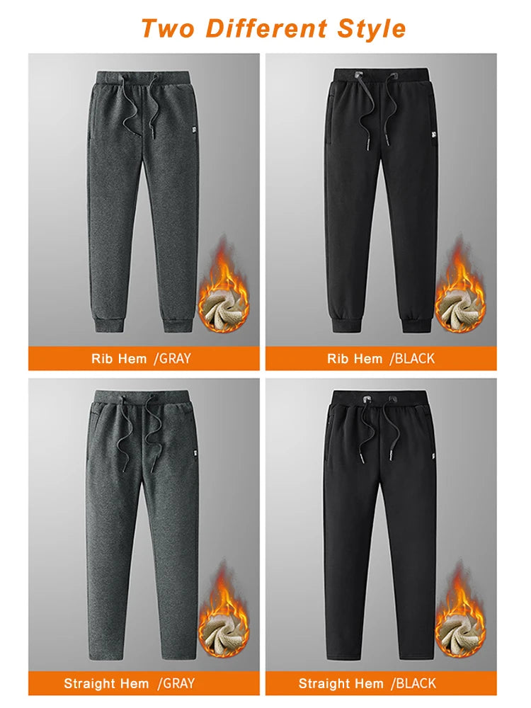Men’s Fleece-Lined Joggers with Zip Pockets-HighTouch