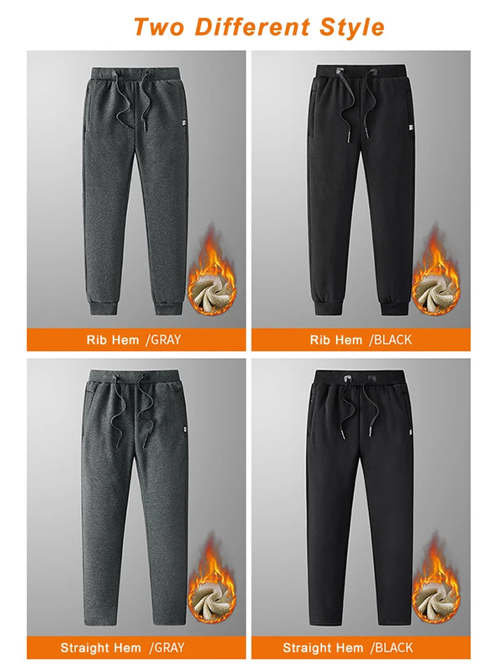 Men’s Fleece-Lined Joggers with Zip Pockets-HighTouch