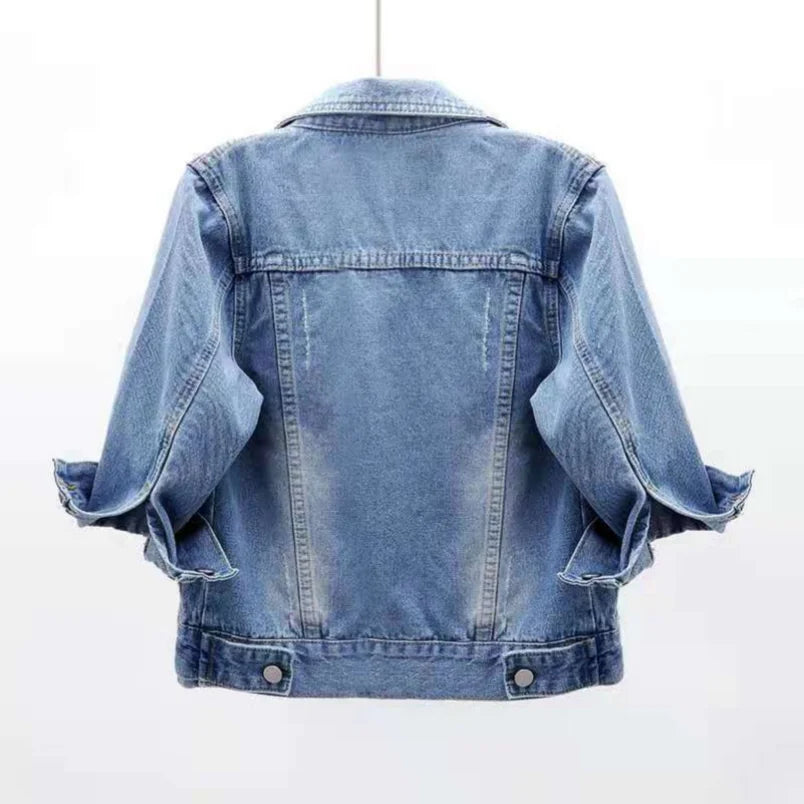 Trendy Womens Short Denim Jacket-HighTouch