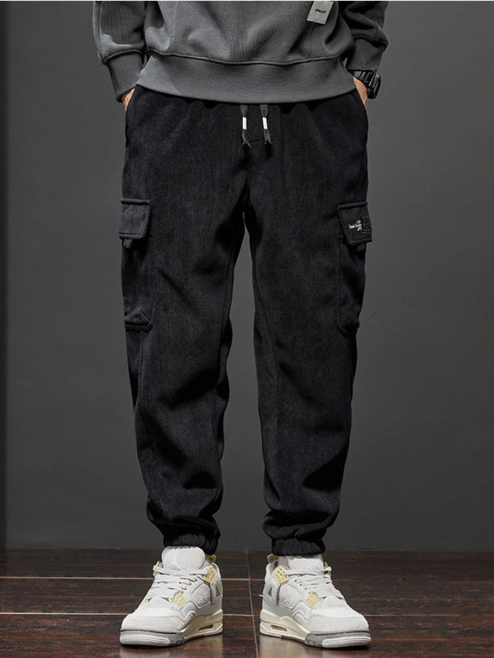 Men’s Elastic Waist Straight-Leg Casual Trousers-HighTouch