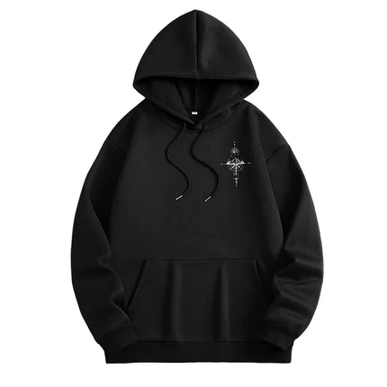 Men’s Vintage Compass Print Hoodie