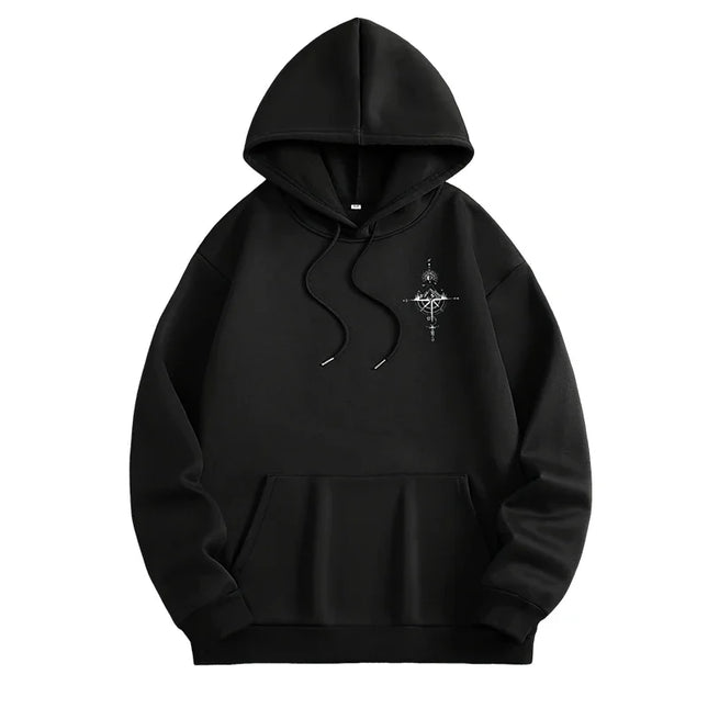 Men’s Vintage Compass Print Hoodie